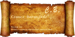 Czencz Bereniké névjegykártya